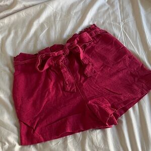 Women's Red Shorts with Tie Waist M